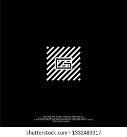 abstract square lines G logo letter design concept
