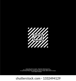 abstract square lines J logo letter design concept