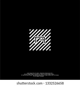 abstract square lines A logo letter design concept