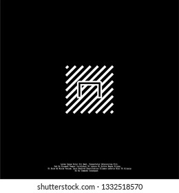 abstract square lines N logo letter design concept