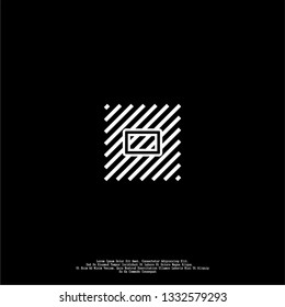 abstract square lines O logo letter design concept