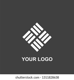 abstract square logo. black and white template design