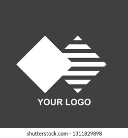 abstract square logo. black and white template design