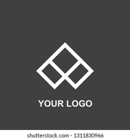abstract up square logo. black and white template design