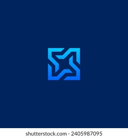 Abstract square logo with blue gradient color.