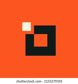 Abstract  Square Logo. Business corporate colorful letter O logo design for technology. Flat square vector illustration. 