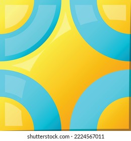 Abstract square logo with circle illustration in trendy and minimal style isolated on background