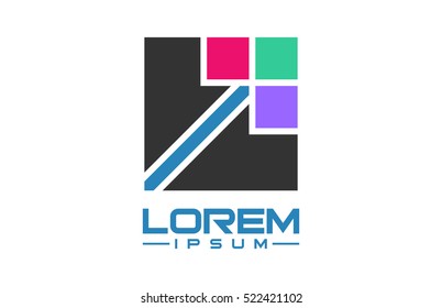 abstract square logo concept