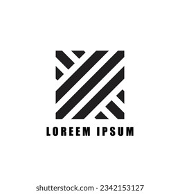 abstract square logo with cross icon vector