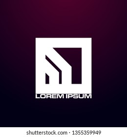 abstract square logo design for game, building or art company
