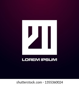 abstract square logo design for game, building or art company