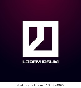 abstract square logo design for game, building or art company