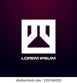 abstract square logo design for game, building or art company