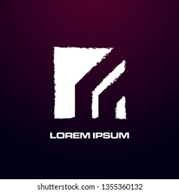 abstract square logo design for game, building or art company