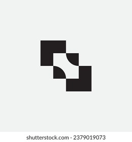 Abstract square logo design illustration vector template