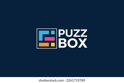 Abstract square logo formed in simple shape with colorful	
