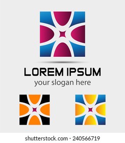 Abstract square logo icon 