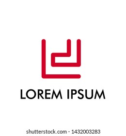abstract square logo icon for architecture and interior company sign