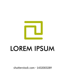 abstract square logo icon for architecture and interior company sign