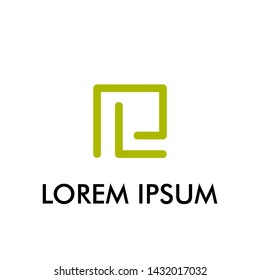abstract square logo icon for architecture and interior company sign