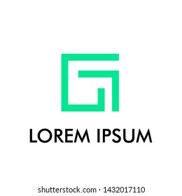abstract square logo icon for architecture and interior company sign