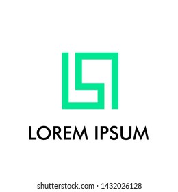 abstract square logo icon for architecture and interior company sign
