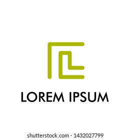 abstract square logo icon for architecture and interior company sign