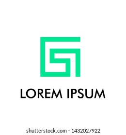 abstract square logo icon for architecture and interior company sign
