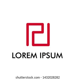 abstract square logo icon for architecture and interior company sign