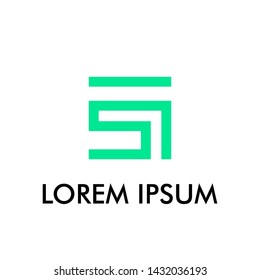 abstract square logo icon for architecture and interior company sign