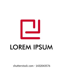 abstract square logo icon for architecture and interior company sign