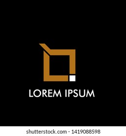 abstract square logo icon for building construction company