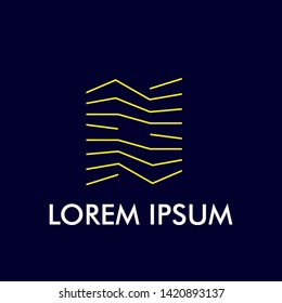 abstract square logo icon for building company