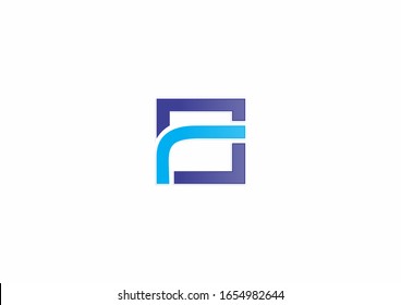 Plantilla de diseño de icono de logotipo cuadrado abstracto con concepto de curva. Signo de color del vector