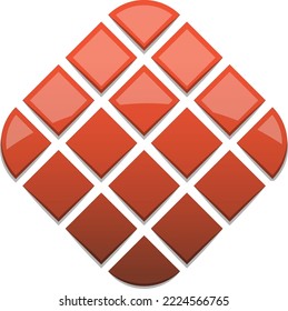 Abstrakte quadratische Logo-Illustration im trendigen und minimalen Stil einzeln auf Hintergrund