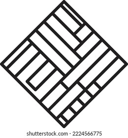 Resumen de la ilustración del logotipo cuadrado en un estilo moderno y mínimo aislado en el fondo