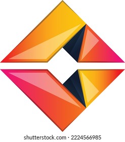 Abstrakte quadratische Logo-Illustration im trendigen und minimalen Stil einzeln auf Hintergrund