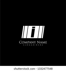 abstract square I logo letter design concept
