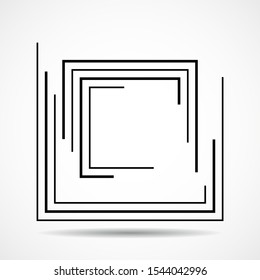 Abstract square logo with lines, geometric sign, vector