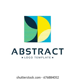 Abstract Square Logo Made Forms Rounds Stock Vector (Royalty Free ...