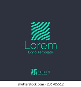 Abstract square logo made of lines template. Corporate branding identity