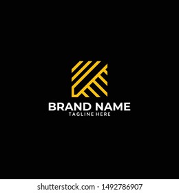 Abstract square logo minimalist design vector