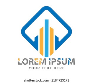 Abstract square logo. Vector template for a logo, brand or sticker. Flat style