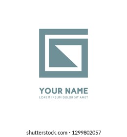Abstract square logo/icon for branding identity. Vector image.