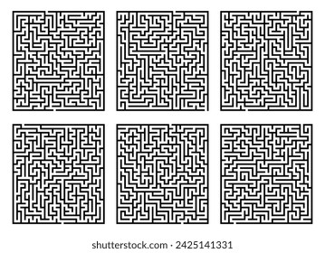 Abstract square maze game collection for Cnc. laser cutting or kdp 