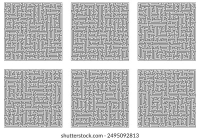 Abstract square maze game collection for Cnc. laser cutting or kdp 