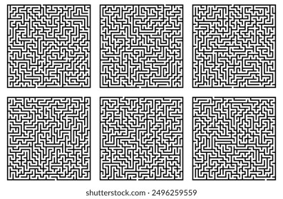 Abstract square maze game collection for Cnc. laser cutting or kdp 