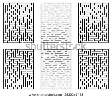 Abstract square maze game collection for Cnc. laser cutting or kdp 