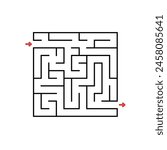 Abstract square maze. Game for kids. Puzzle for children. Labyrinth conundrum. Find the right path. Vector illustration.
