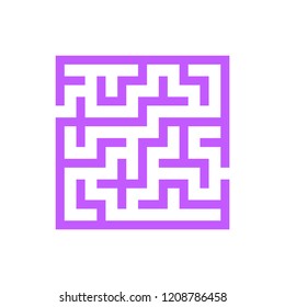 Abstract square maze. Game for kids. Puzzle for children. One entrance, one exit. Labyrinth conundrum. Flat vector illustration isolated on white background.